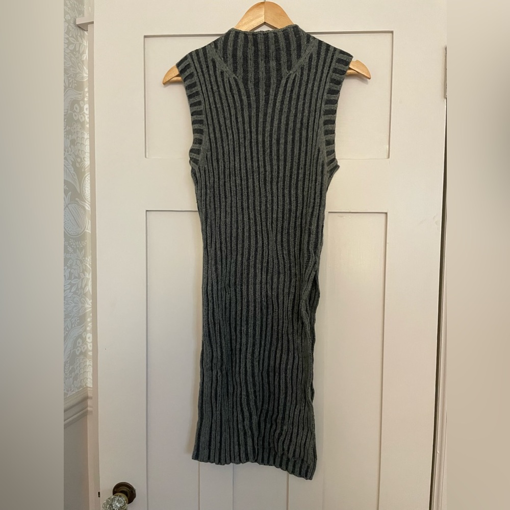 Express Long Sleeveless Sweater with Slit